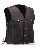 Gilet de motard en cuir véritable pour homme, haute qualité, personnalisable, séchage rapide, respirant, style urbain, sans manches