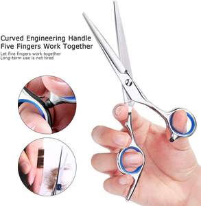 ชุดกรรไกรตัดผมสำหรับช่างตัดผมชุดทำจากสแตนเลสอุปกรณ์ทำผมแบบมืออาชีพชุดอุปกรณ์ทำผมสีเงิน - Product Image 6