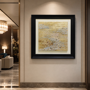 Gold Resin Wall Art Painting <b>Framed</b> Abstract Textured Custom ArtWork <b>for</b> Wall Luxury Home Hotel Project Lobby Interior Decor - Product Image 1