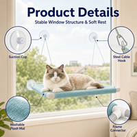 Hamac de fenêtre pour chat détachable toutes saisons Solid Fashion, lavable à la main, accessoires de lit pour animaux d'intérieur confortables, en stock