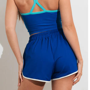 Custom Logo Women's <b>Plus</b> <b>Size</b> Bermuda <b>Shorts</b> High <b>Waist</b> <b>Elastic</b> Closure Casual Terry Fabric Button Decoration Featuring Print - Product Image 3