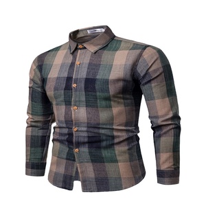 Chemise pour homme à rayures en coton, coupe ajustée, col rabattu, fermeture à boutons, grande taille, formelle, été, écologique, respirante - Product Image 1