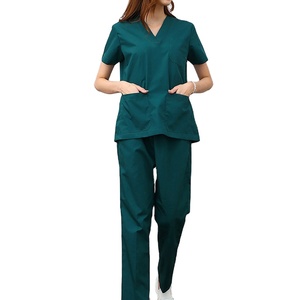 <b>Plus</b> <b>Size</b> Women's Medical <b>Scrubs</b> Sets Stretchy Fabric Top Pants Comfortable Spandex Material for Doctors Hospital Uniforms - Product Image 1