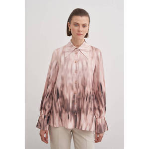Blusa de Satén y Chifón para Mujer, Cuello Asimétrico, Primavera-Otoño, Oficina, Talla 4XL - Product Image 3
