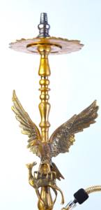 Chicha Eagle Hunting Gazelle |   Pipe à chicha de luxe en laiton avec motif animalier complexe, finition miroir, triple couleur oxyde de cuivre - Product Image 2