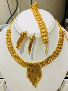 Dubai 24K Gold Colour Jewellery Sets for African Women Wedding Gift Necklace Drop <b>Earring</b> Bracelet - Product Image 2