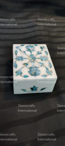 Joyero de mármol internacional Stonecrafts de alta demanda, diseño de trabajo de fregona, fácil acceso, 10x7,5 cm, personalizable para suministro mundial - Product Image 3