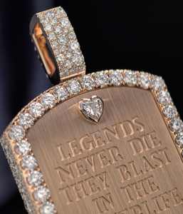 Pendentif personnalisé en argent 925 avec moissanite et diamants en forme de pièce carrée, 45x23mm, gravure de lettres arabes, certifié GIA, style hip-hop - Product Image 2