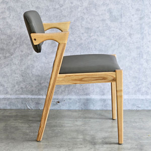KAI <b>Dining</b> <b>Chair</b> with High Back Minimalist Design Ash Wood Frame PU Leather Upholstery Solid Feature for Living Room GCF139 - Product Image 4