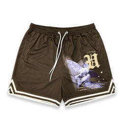 Shorts de basketball vintage pour hommes 2024, style High Street, personnalisables, en polyester écologique, maille épaisse, vente en gros, haute qualité - Product Image 5