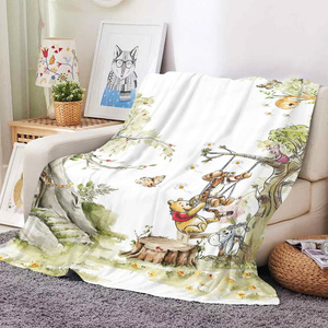 Coperta in spugna morbida e calda in poliestere, con design personalizzato a basso MOQ, orsetto Winnie Giallo <span class=keywords><strong>dei</strong></span> cartoni animati, ideale per hotel e viaggi, resistente all'usura. - Product Image 4