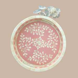 Plateau de service en bois nacré multifonctionnel fait à la main, décoration de luxe pour la maison, ustensiles de cuisine, conception d'incrustation pour salon et salle à manger - Product Image 5