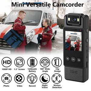 Mini Camera 180 Degree Rotate 1.3 Inch Body Jacket Pocket Camcorder Pen Professional Video Body Worn WiFi 15m Camera
