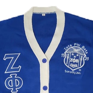 Pulls en tricot personnalisés avec logos de sororité et de fraternité ZETA PHI BETA, couleur unie décontractée pour l'hiver, pour femmes et hommes - Product Image 2
