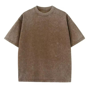 Nouvelle mode 2025 lavage à l'acide lourd Vintage hommes personnalisé blanc Vintage lavage à l'acide t-shirt pour hommes - Product Image 5