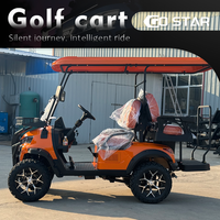 Voiturette de golf électrique 4 places avec toit et phares LED pour usage en club de golf et hôtel