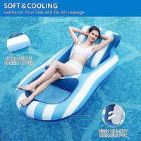 Hamac gonflable aquatique Marazual avec dossier, chaise longue flottante en maille pour adultes