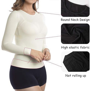 Camiseta de compresión atlética de manga larga ligera a prueba de viento Reversible para mujer, ropa deportiva de entrenamiento de gimnasio de secado rápido personalizada - Product Image 4