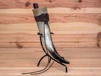 Corne à boire Viking avec support, écologique, faite à la main, forme naturelle, style animal, cadeau d'affaires, vin, miad, bière, taille L NCI84 NCI41
