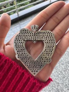 Colgante Romántico de Plata de Ley 925 con Forma de Corazón y Diamantes de Moissanita Azul para Hombre y Mujer, Regalo - Product Image 6