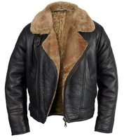Veste en cuir véritable vintage pour hommes B3 style aviateur bombardier Airforce avec doublure chaude en peau de mouton vestes en cuir volantes