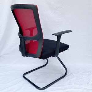 Silla ergonómica roja con reposabrazos desmontables, respaldo de malla y reposacabezas ajustable - MFW15QR - Uso doméstico - Espuma y tela - Plegable - Product Image 6
