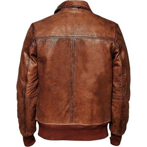 Chaqueta de Cuero de Oveja Encerado para Hombre, Estilo Vintage de Alta Calidad, Chaqueta de Moda de Piel de Oveja Genuina - Product Image 2