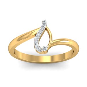 แหวนทอง18K ประดับเพทายสีขาวหรูหราทำด้วยมือทันสมัย - Product Image 1