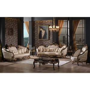 Set kursi berlengan desain rumah furnitur rumah set <span class=keywords><strong>sofa</strong></span> Chesterfield bingkai kayu bergaya <span class=keywords><strong>USA</strong></span> Royal Furniture