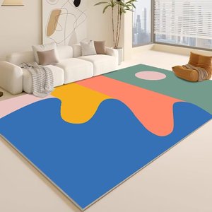 Hiện đại trừu tượng mềm trang trí nội thất Thảm 3D in hình chữ nhật không thấm nước không trượt Faux Cashmere hiện đại sàn phòng khách thảm - Product Image 2