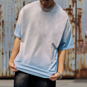 เสื้อยืดดรอปโชว์เดอร์สุดหรู แบรนด์สั่งทำได้ ผ้าเรียบ ทรงโอเวอร์ไซส์ ทรงหลวม สีขาว ผ้าฝ้าย เสื้อยืดผู้ชาย ผ้าโพลีเอสเตอร์สีขาว - Product Image 5