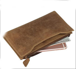 Cartera de hombre ligera de alta calidad con cierre de botón a presión de piel auténtica y logotipo personalizado 2025, producto de tendencia a precios al por mayor OEM - Product Image 4