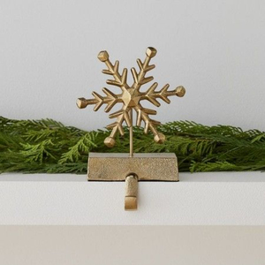 Soporte para medias de Navidad con copos de nieve dorados de la mejor calidad, colgador de medias con copos de nieve dorados de estilo Vintage a precio de mayorista - Product Image 1