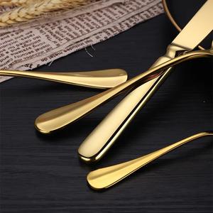 Cubiertos chapados en oro brillante para banquete de boda, conjunto de cuchara y tenedor de lujo, seguro y saludable, gran oferta - Product Image 5