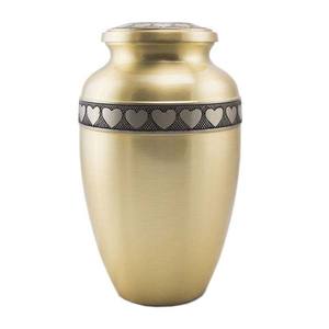 Venta caliente Premium acabado negro curvas doradas urna de cremación de Metal para cenizas humanas adultas suministros funerarios tarro conmemorativo - Product Image 3