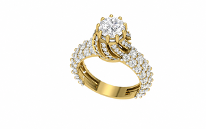 Eleganter Damenring aus 14K 18K Gelbgold mit 1,50ct VS-Reinheit Labor-Gezüchteter EF-Farbiger Diamant im Brillantschliff IGI-Zertifizierter Schmuck - Product Image 5