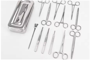 Ensemble d'instruments de chirurgie mineure de base en acier inoxydable de 13 pièces Kit de pansement chirurgical réutilisable avec boîte stérilisable Certifié ISO - Product Image 3