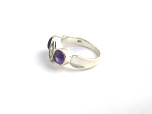 Anillo de Piedra Natal de Aguamarina y Amatista, Plata de Ley 925, Hecho a Mano, para Mujer - Product Image 3