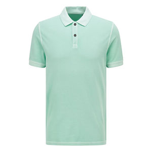 Polo cuadrado bordado personalizado de alta calidad para hombre Camiseta de manga larga de algodón pesado Patrón sólido Tela de punto corto - Product Image 2
