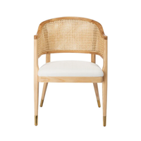 Chaises de salle à manger en bois en gros de l'usine du Vietnam, chaises en rotin mélangé pour restaurant, mobilier de salle à manger, prix avantageux