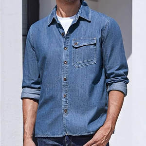 กางเกงยีนส์เนื้อนุ่มสำหรับผู้ชาย, เสื้อใส่สบายเหมาะสำหรับใส่ในชีวิตประจำวันเสื้อยีนส์ทรงพอดีตัวแบบคลาสสิกสำหรับแฟชั่นแบบลำลองและผ่อนคลาย - Product Image 2