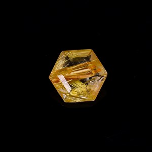 Quartz rutile doré naturel formes hexagonales pierres précieuses en vrac fabrication de bijoux hexagone rutile gemmes à facettes taille calibrée - Product Image 5