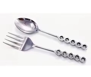 Ustensiles de cuisine, outils de cuisine, cuillères et fourchettes à salade en acier inoxydable pour un usage domestique ou en restaurant - Product Image 4