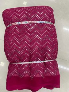 High Quality Exclusive Cotton Georgette Fabric Knitted Dress Material with Embroidery Sequence for Suits Available Export Price - Product Image 2