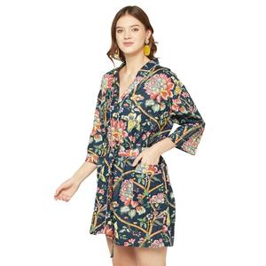 Wholesaler and Manufacturer Kimono Cotton <b>Cardigan</b> Bathrobe Frida Gift Bird Bathrobe Turkish Bathrobe <b>Cardigan</b> Nightwear Dress - Product Image 3