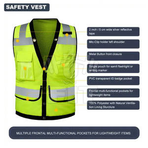 Men's Hi Vis <b>Winter</b> <b>Workwear</b> Safety Vest Customized Design Breathable Cotton Polyester OEM Custom Service High Quality - Product Image 3