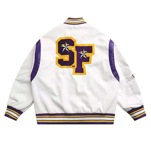 Personalizado Nueva calidad superior Último estilo OEM Hombres Mujeres Bordado Satén Bomber Chaquetas de béisbol - Product Image 2