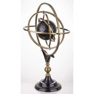 Globe terrestre décoratif géométrique à prix avantageux, cadre antique, armilary, noir, avec support, décoration intérieure de bureau et pièce maîtresse - Product Image 6