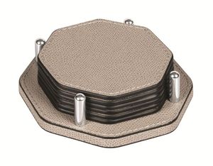 Classic handmade leather coasters for rustic decor made with durable leather and elegant style - Product Image 2