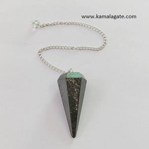 Hecho a mano Natural ágata amatista Reiki péndulo Gunmetal facetado cristal radiestesia piedra artesanía al por mayor piedras preciosas semipreciosas - Product Image 2